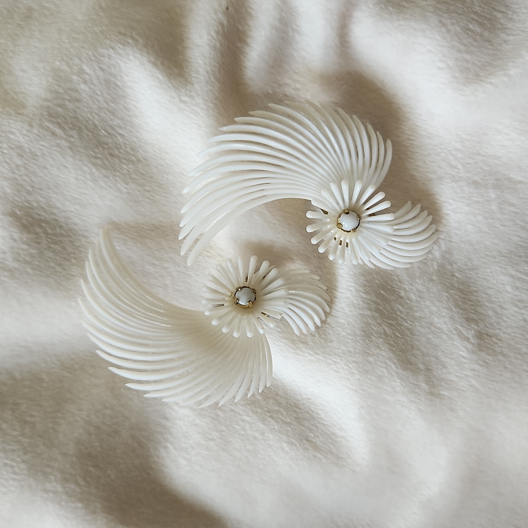 Vintage Germany Feathered Earrings